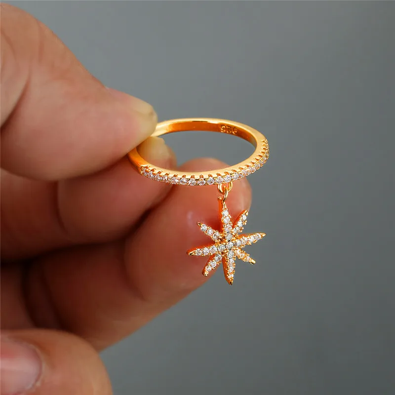 Женское кольцо с кристаллами регулируемое тонкое из белого золота розового