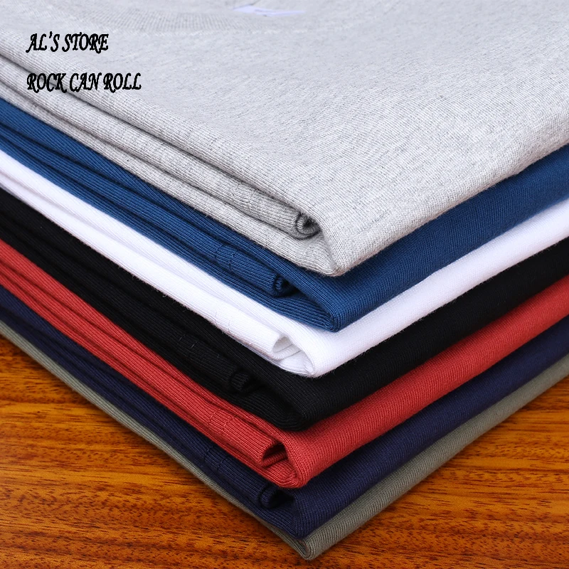 

AL6105 RockCanRoll Asian Size Super Quality 265GSM 9.5oz Heavy Casual Tee Soft Thick Cotton Seamless Pocket T Shirt 7 Colours