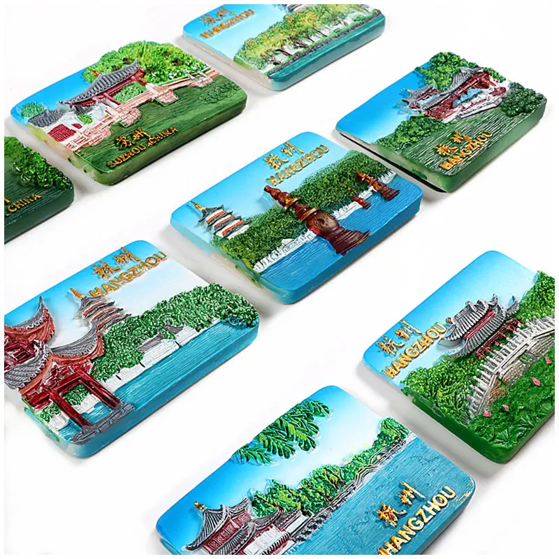 Магнитные наклейки Country Suzhou Hangzhou магнитные магниты для холодильника рельефные из