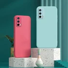 Жидкий силиконовый чехол с прямыми краями для OPPO Realme GT Neo GTNeo 5G, мягкий чехол с защитой камеры