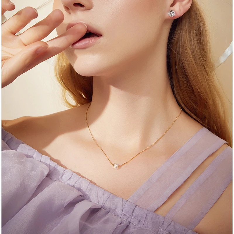 Украшенные кристаллами от Swarovski Модные Зеленые кубические бусины ожерелье Подвески золотой цвет цепи ювелирные изделия для женщин шикарный подарок