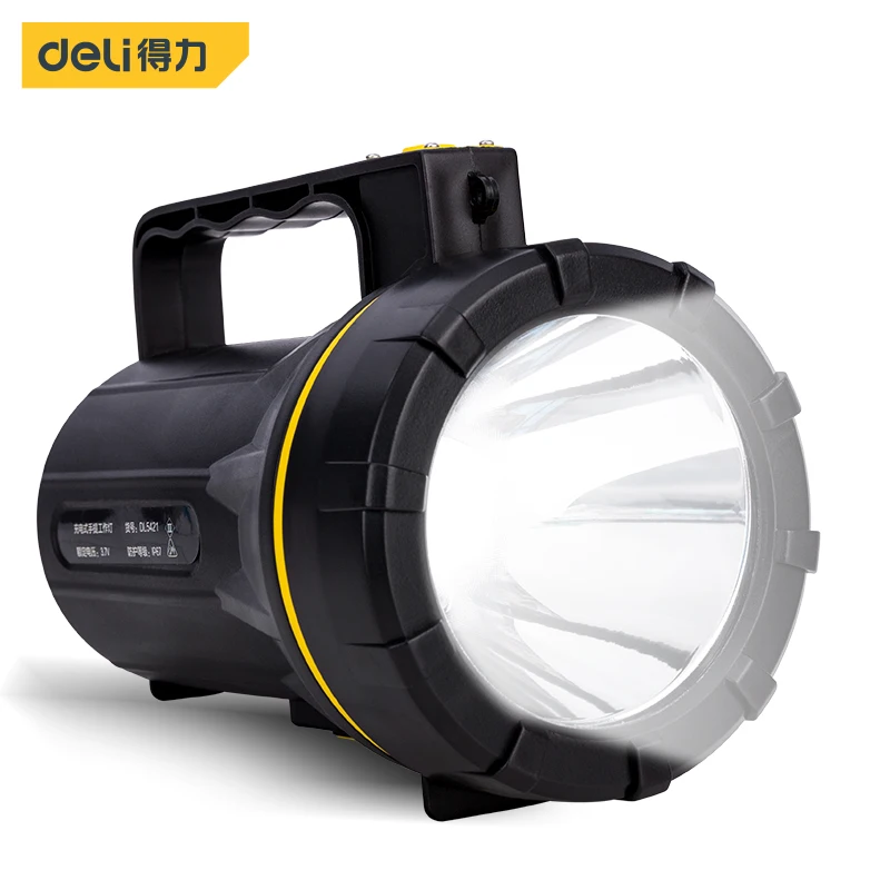 Deli Camping Lantern Spotlight Waterproof Flashlight Searchlight USB Rechargeable Light Portable Torch Shockproof Or Anti-Drop