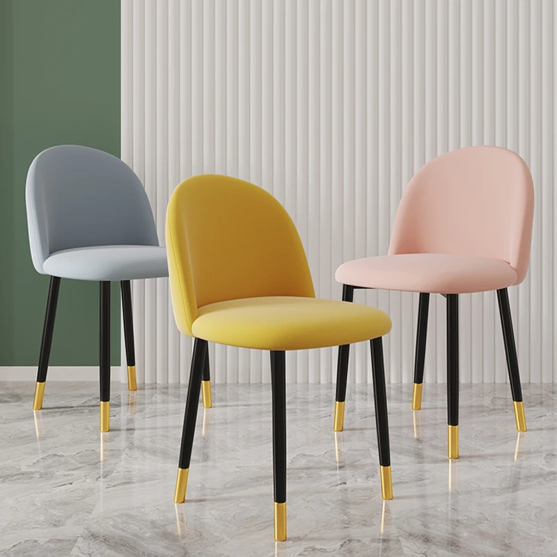 

Nordic Fashion Dining Chairs Kitchen Home Simple Light Luxury Backrest Leisure Chair Bedroom Creativity High-end Vanity Chair