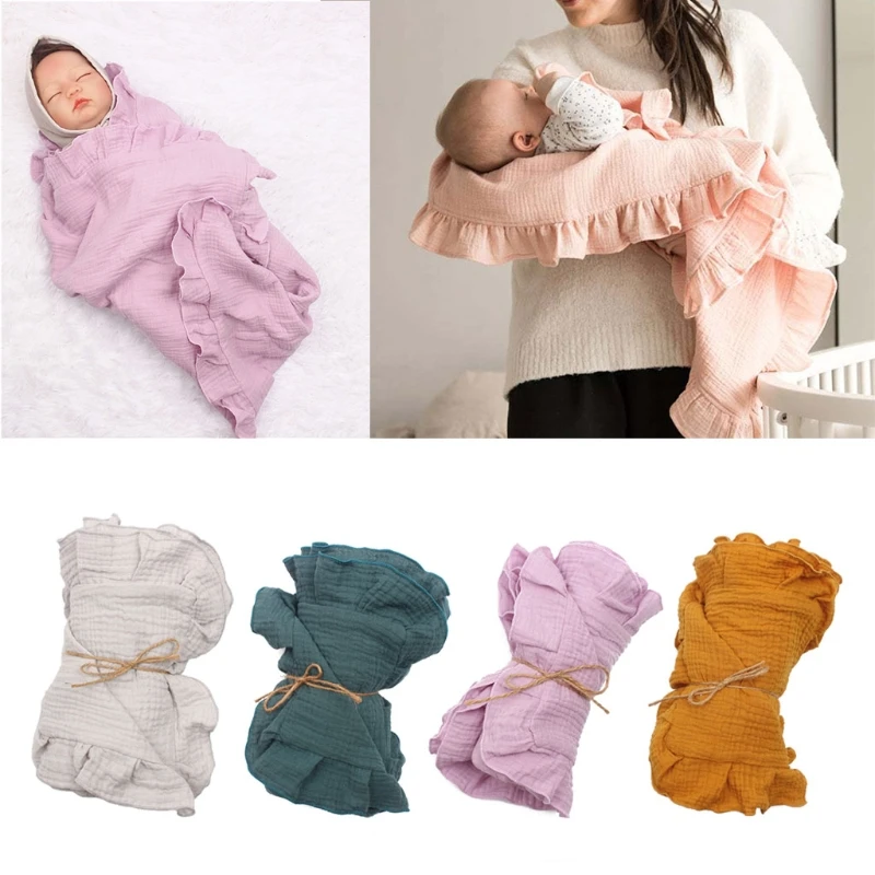 

Baby Receiving Blanket Newborn Soft Cotton Swaddle Wrap Bath Towel Infant Stroller Cover Bedding 85x65cm