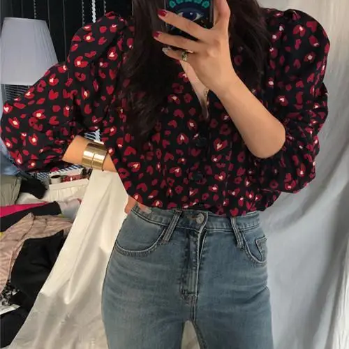 В Корейском стиле шикарные туфли в ретро форме сердца хорошие украшения Дизайн