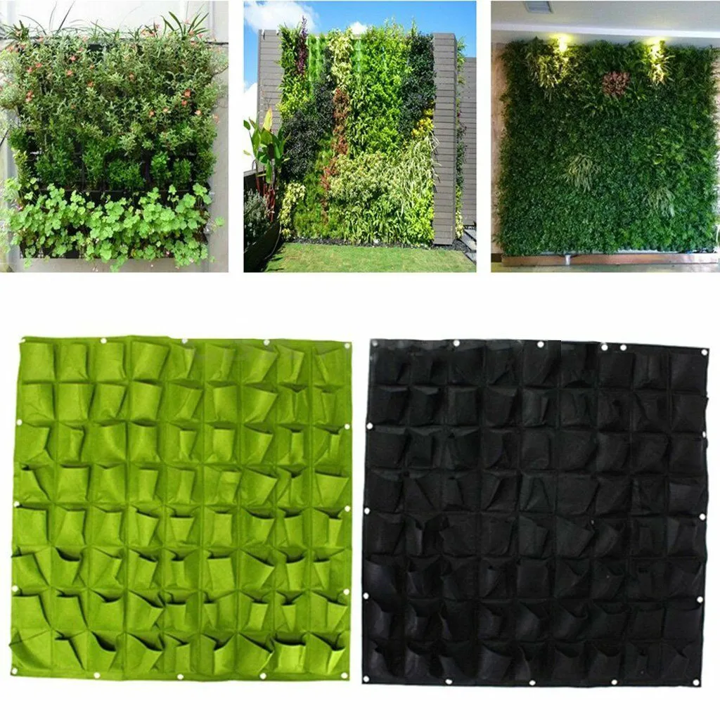 72 карман Вертикальное Озеленение подвесной настенный садовый для выращивания