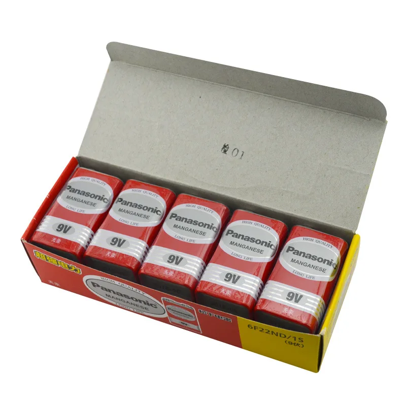 

12pcs/lot Panasonic 9V 6F22 Zinc Carbon Batteries Super Heavy Duty Dry Battery for Wireless Microphone Alarm Mercury Long Life