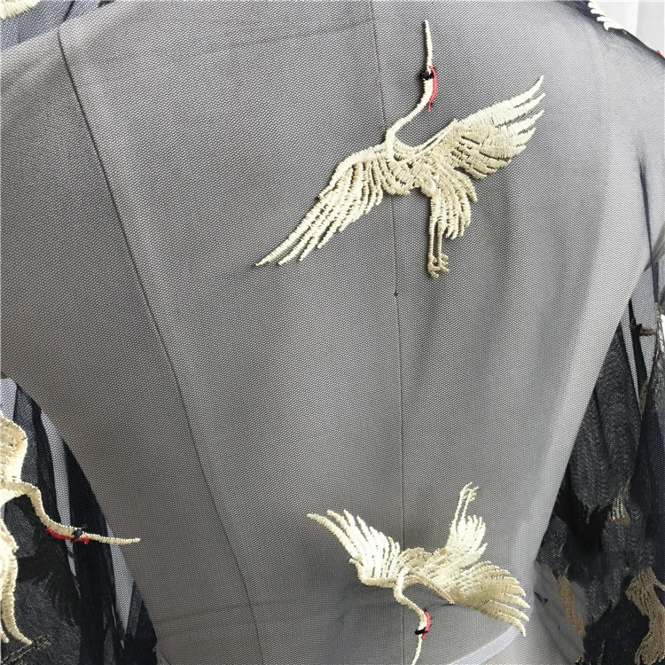 Новое подиумное вышитое кружевное платье сделай сам газовое черное с краном