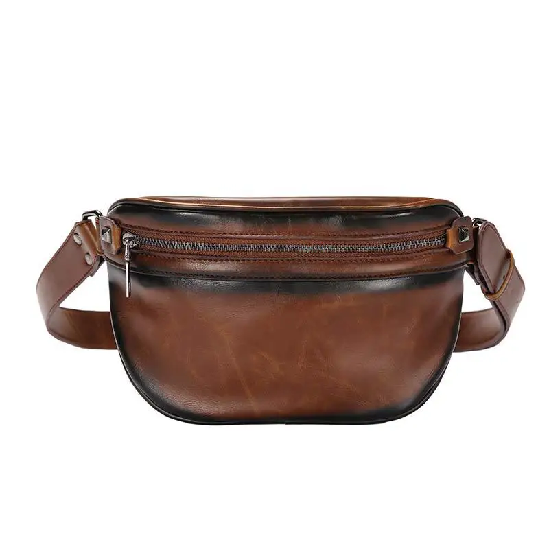 

2019 hot Retro Simple Soft Leather Men's and Women's Chest bags Leisure Multifunctional Men's Waist bags Leisure Messenger bags