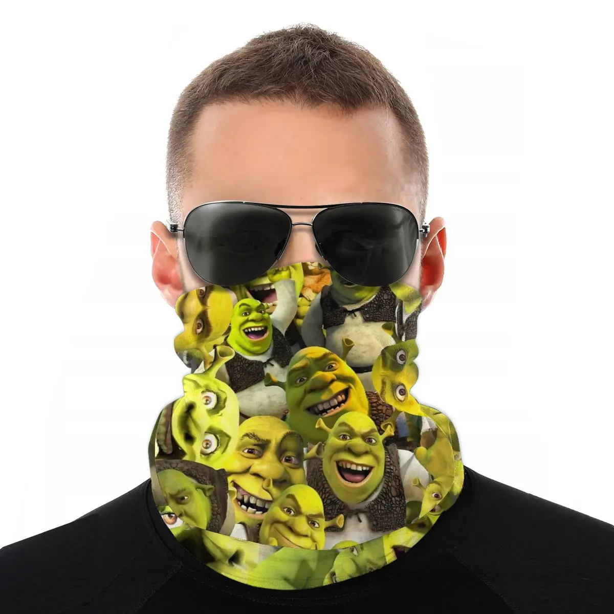 Мужской волшебный шарф накидка на шею и лицо Шрек-коллаж для женщин мужчин