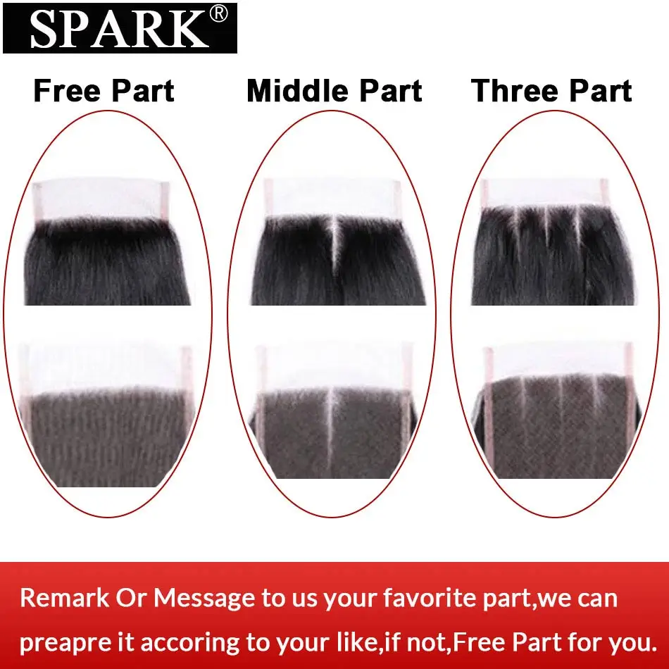 Spark Ombre, бразильские свободные волнистые пряди с закрытием, свободная часть, волосы remy для наращивания, человеческие волосы в пучке с кружевной застежкой L