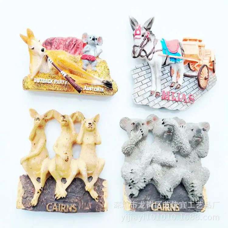 3D смолы магниты на холодильник Австралия Кенгуру паста милый коала сообщения