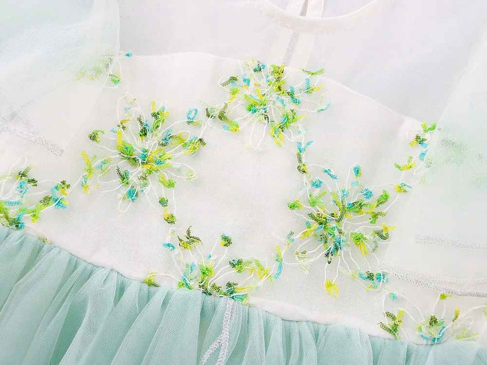 

Midoo Fairy 2021 Summer Girls Kids Children's Princess Dress A-Line Cute Lace Mesh Elegant Prom Short Sleeve Party Clothes
