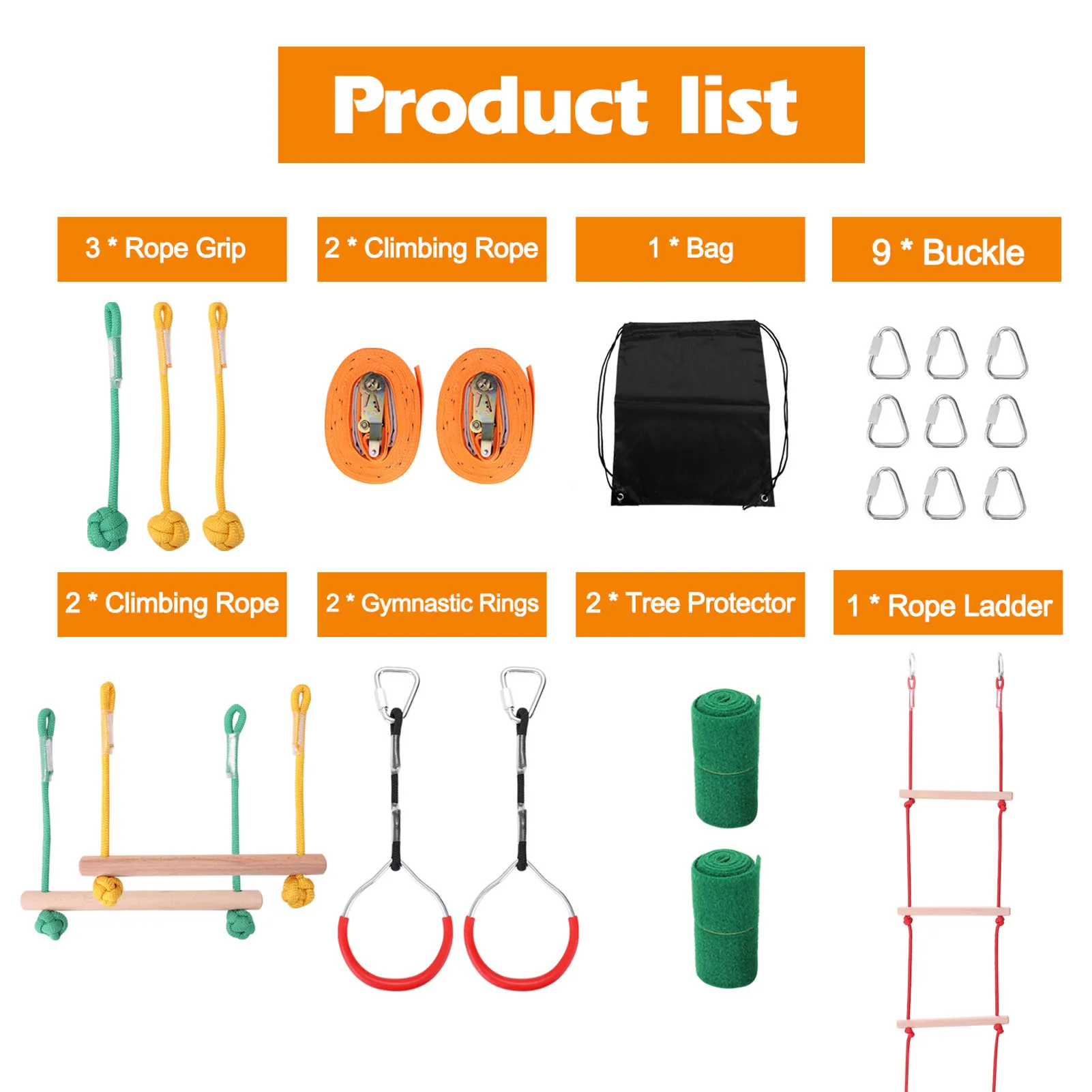 

Ninja Line Children climbing equipment Ninja Rope Obstacle Training Equipment Kids Fun Slack Line Outdoor Children's carabiner