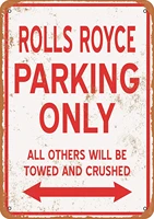wallcolor 812 metal sign rolls royce parking only vintage look