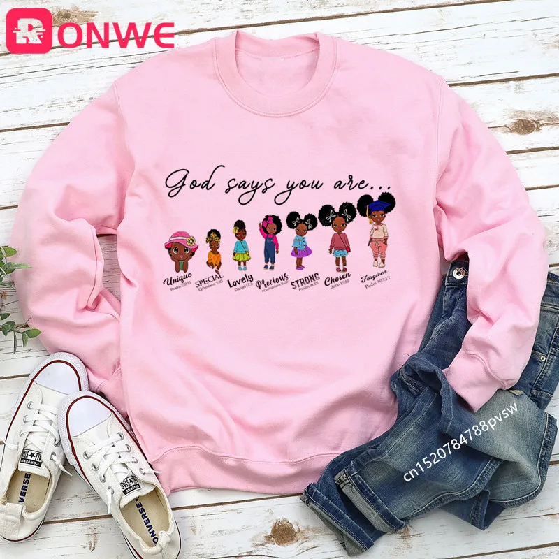 Женский зимний флисовый свитшот с надписью you are black girl is beautiful magic | Женская одежда