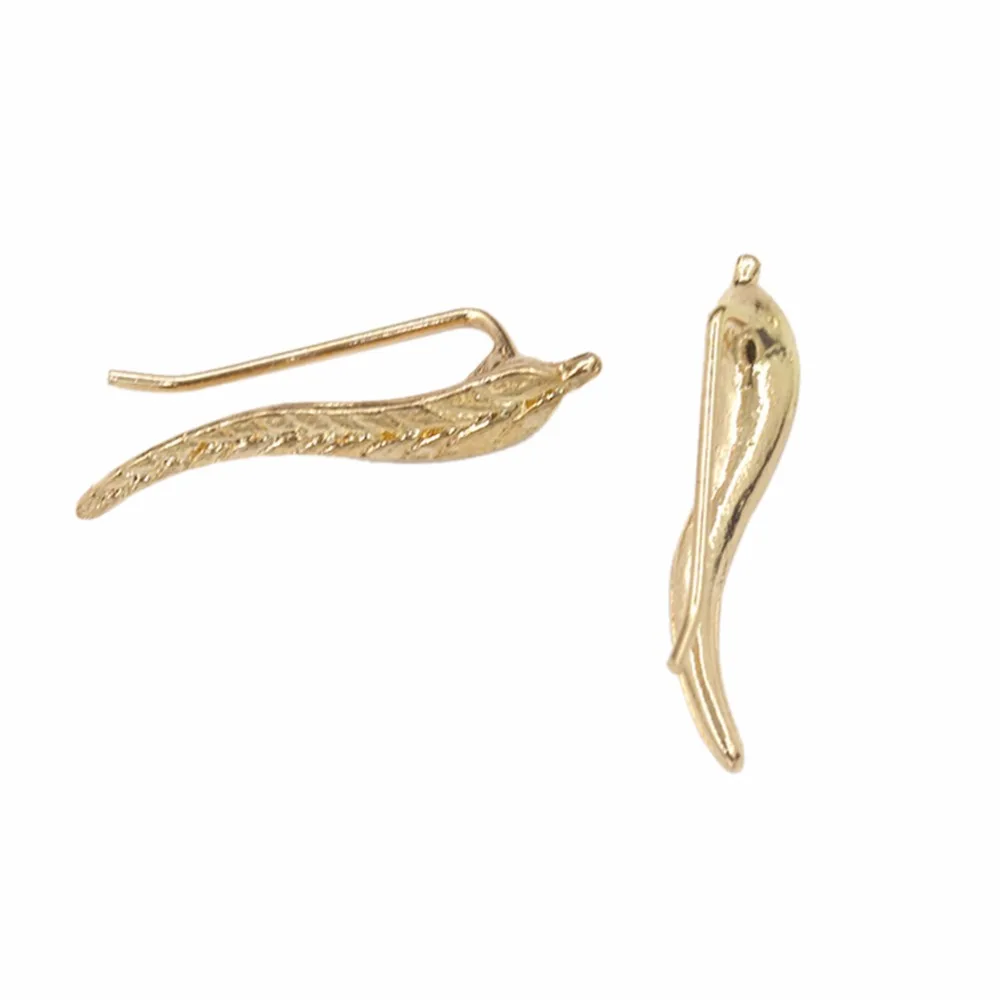 Новые серьги в виде листьев Золотые с перьями для женщин аксессуары подарки