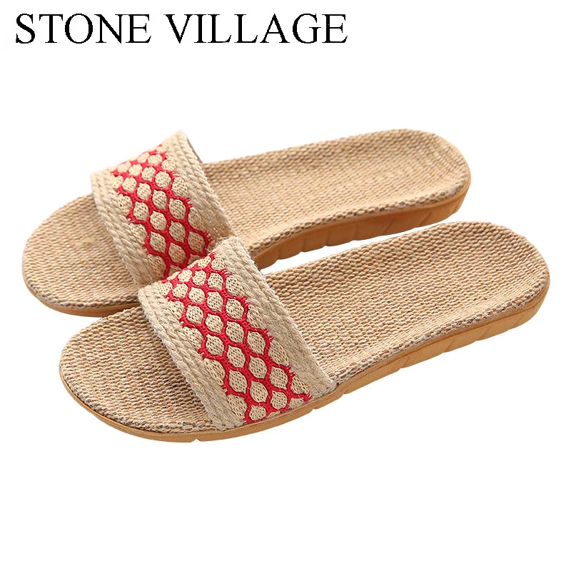 Новинка летние домашние льняные тапочки для спальни женская домашняя обувь