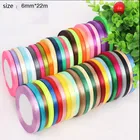 Атласная лента с одним лицом, 25 ярдоврулон, 14 дюйма (6 мм)