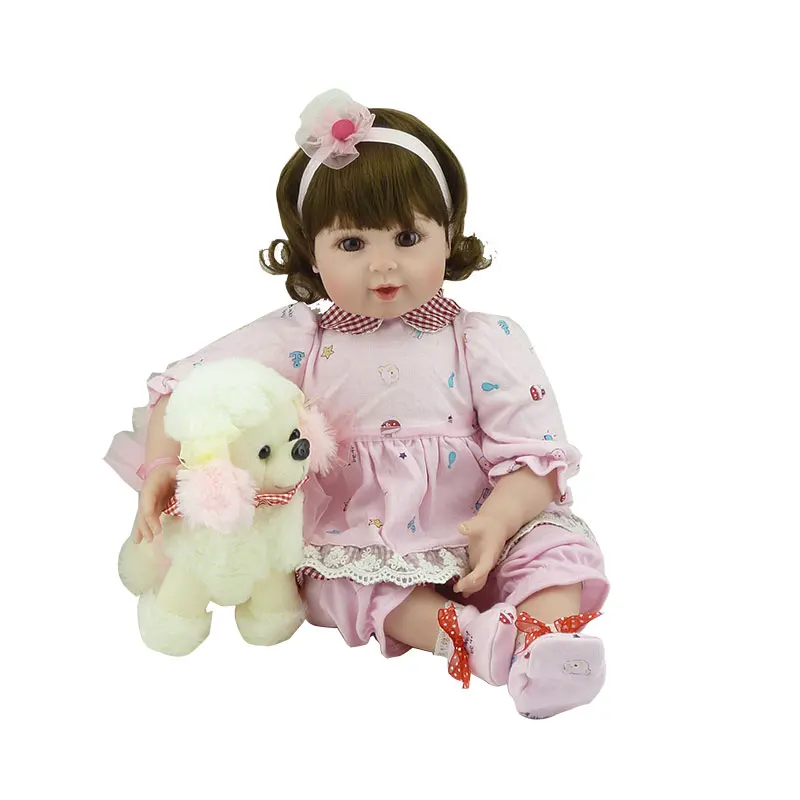 

20 "new arrival handmade silicone vinyl Lifelike adorable baby Bonecas girl child baby doll reborn menina silicone