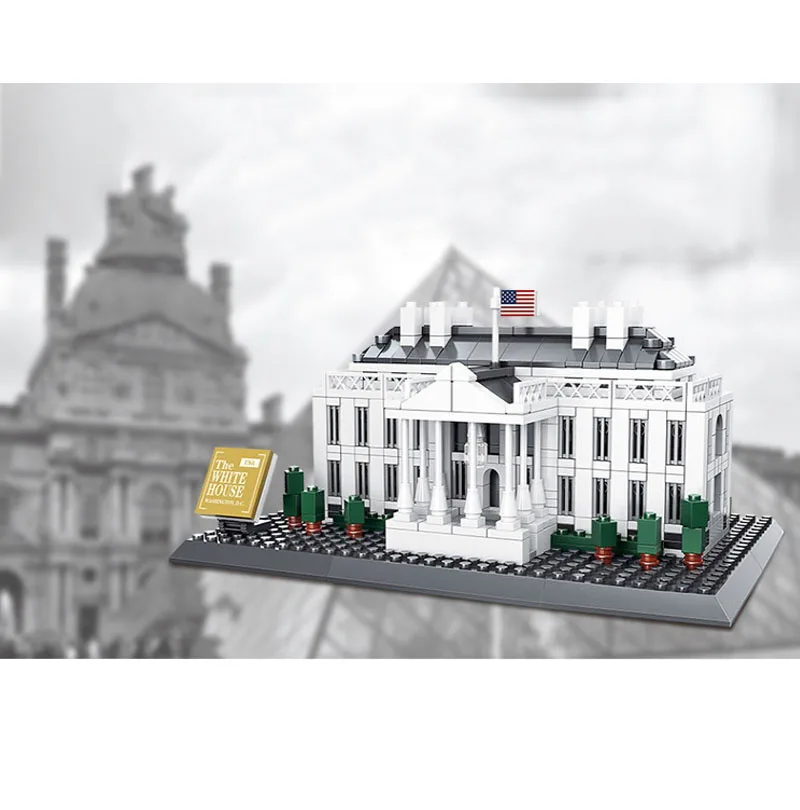 WANGE 778 шт. всемирно известная архитектура Белый дом США здание дворца президента