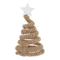 1pc rotating five star decor xmas tree rotating twine five pointed star wooden bead christmas tree decoration ornaments
