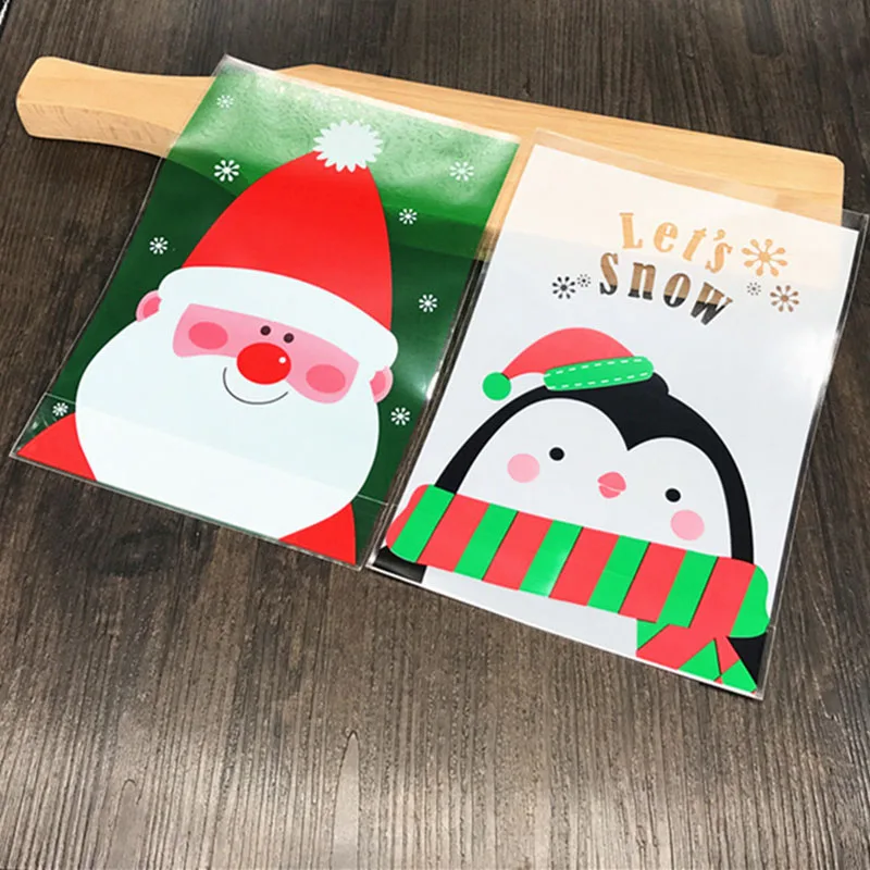 10 шт мультфильм Рождество Санта упаковка для конфет и печенья сладостей