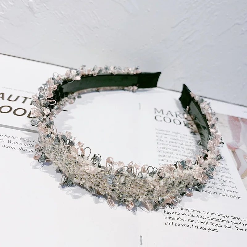 Женская трикотажная повязка на голову с зубчатой головкой обруч карамельного