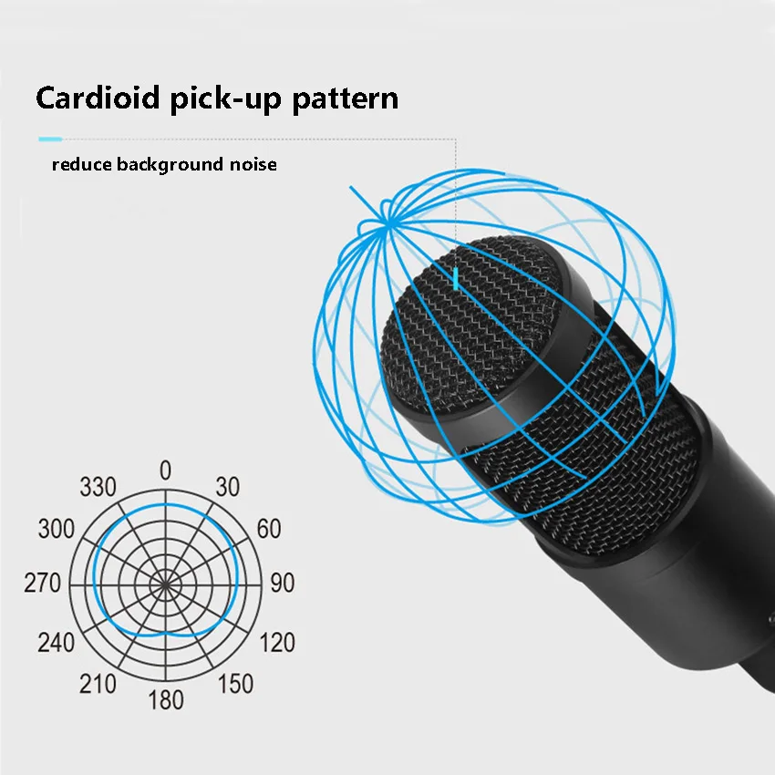 Микрофон конденсаторный с креплением подставки для видеоблогеров микрофон