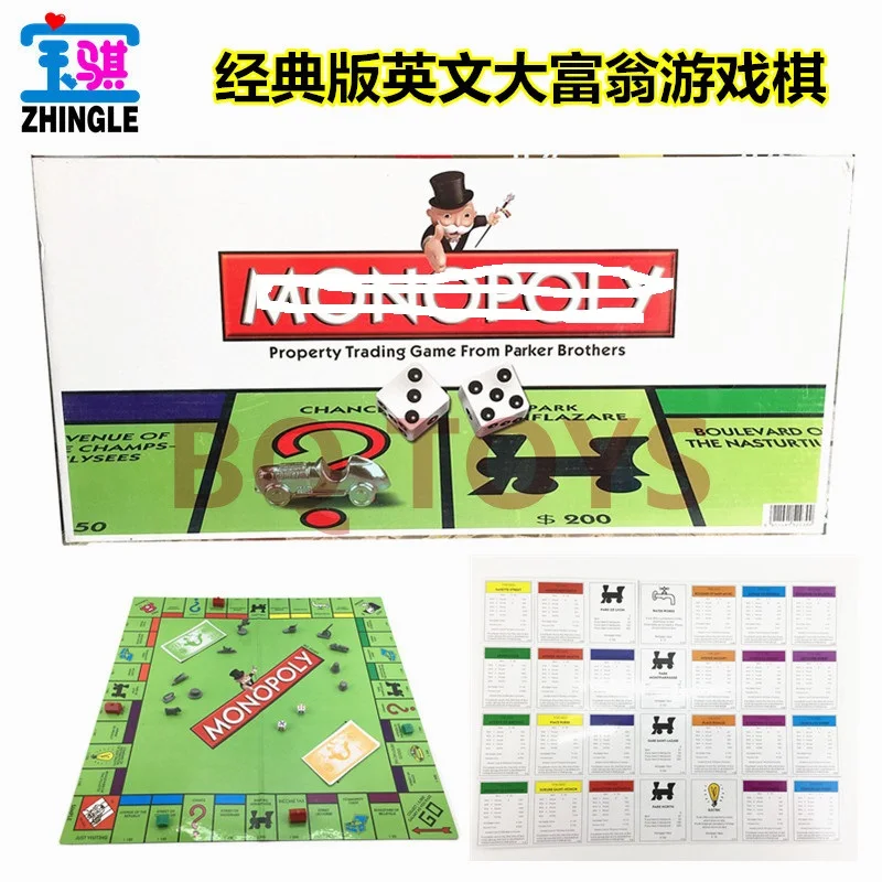 Обучающие игрушки классическая английская монопольная игра доска Монополия