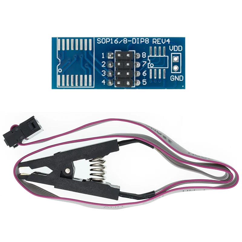 Программатор EEPROM на CH341A модуль программатора и зажимы SOIC8 SOP8 для 93CXX / 25CXX/24CXX USB