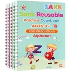 4 книги Sank Magic тетрадь для практики, многоразовая учебная книга для письма для детей, каллиграфия, детские игрушки без протирания. АнглийскийНемецкий
