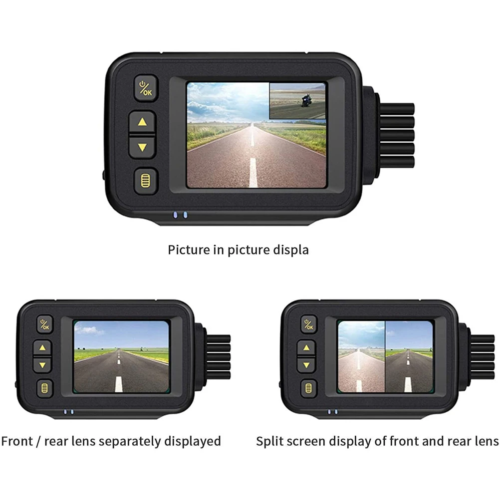 

2.0 Inch Motorcycle Dash Cam Dual Lens HD 720P Front 480P Rear View Driving Recorder Waterproof Motor Bike DVR Recorder Dash Cam