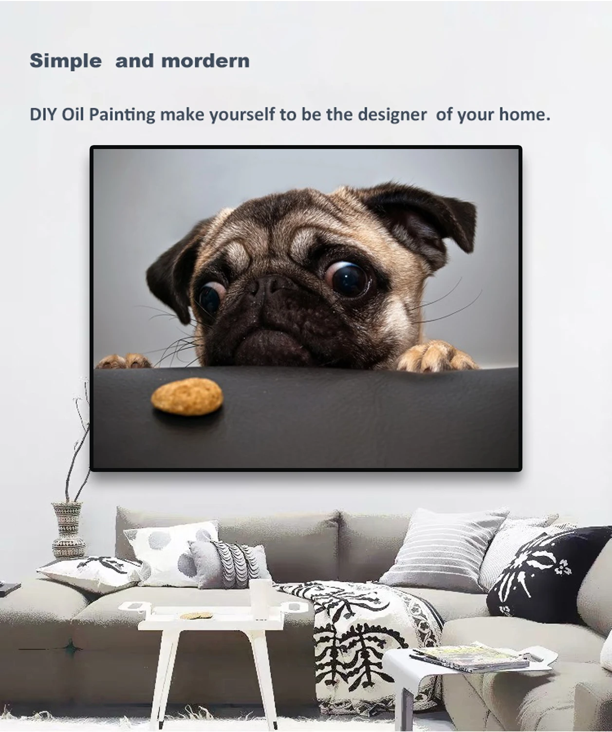 Домашний декор милая собака картина с животными diy маслом по номерам Набор холст