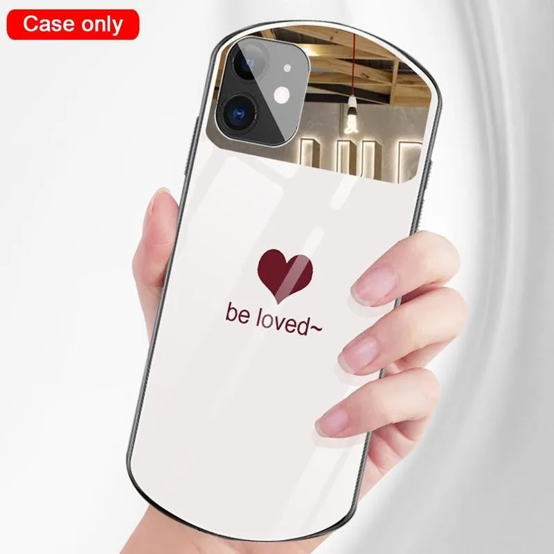 

Mobile Phone Case Semi-covered Leather Case Ultra-thin Shock-proof Silicone Edge Phone Cute Case Tempered Glass A6L4
