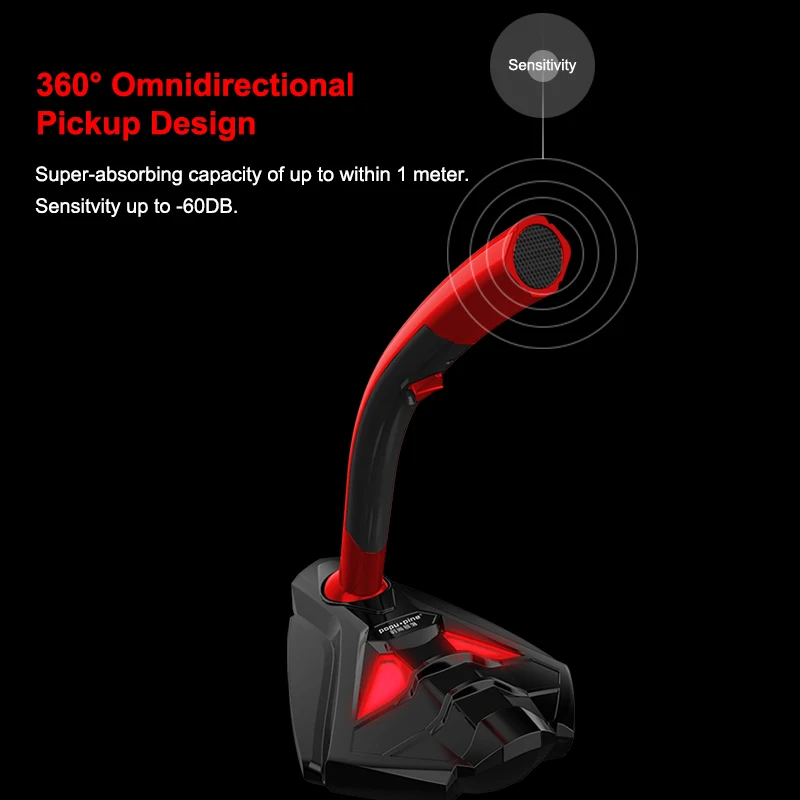 PopuPine гусиная шея проводной микрофон USB Studio 360 всенаправленный игровой для пения