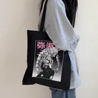 Холщовая Сумка с принтом в виде японского аниме Death Note, забавная повседневная женская сумка с мультипликационным принтом в готическом стиле, женская наплечная сумка большой емкости