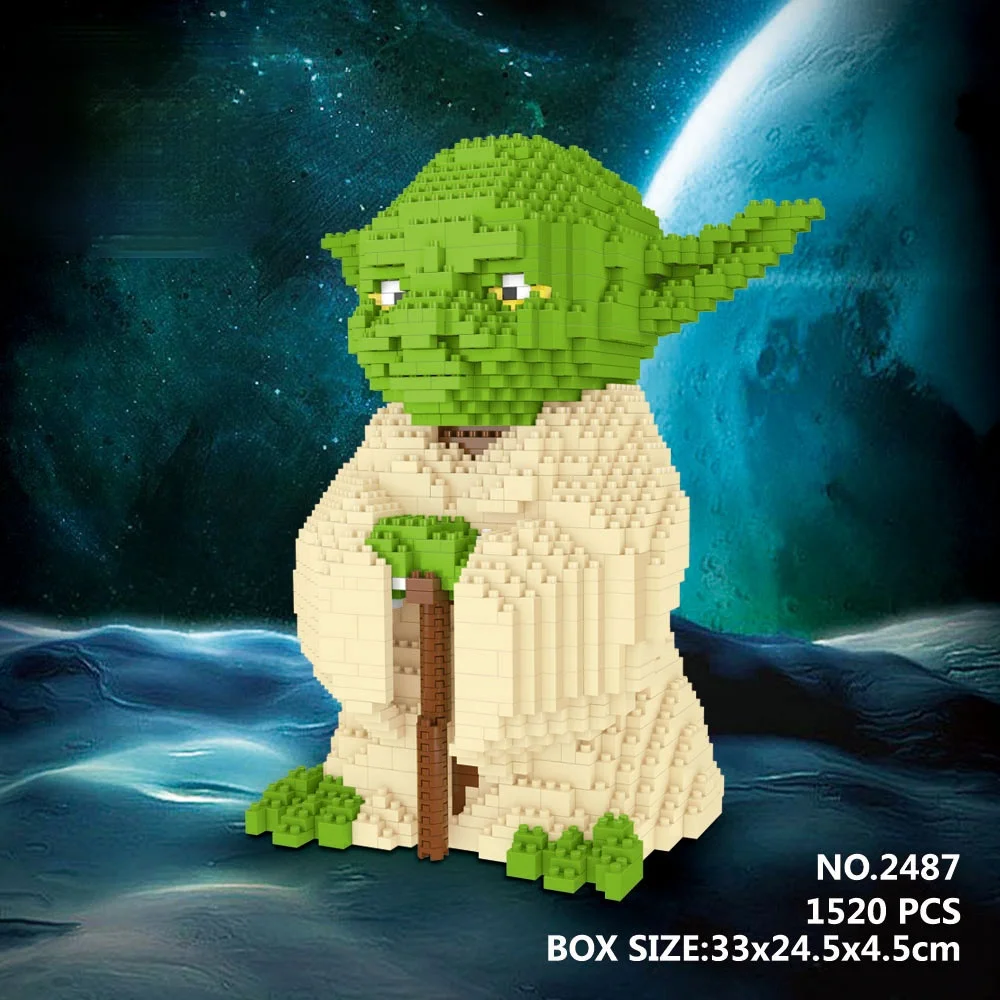 

Micro Bricks Yoda Blocks American Anime Figures Building Blocks DIY Assembly Model Bricks MiniBlocks Gifts Toys 1520pcs