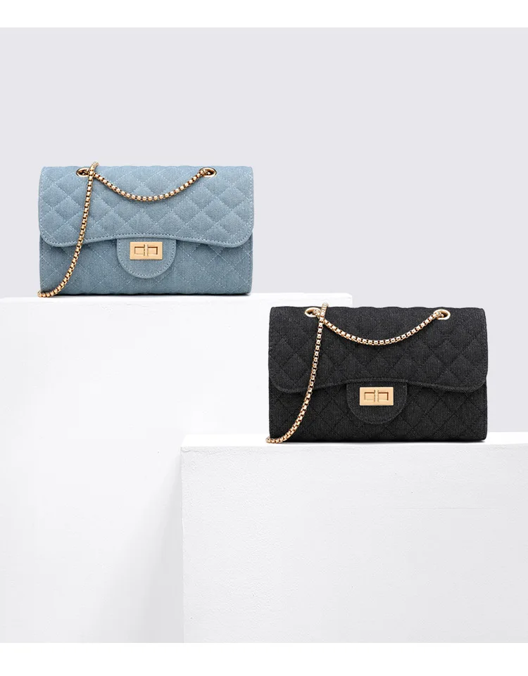 2020 новая изящная женская джинсовая ромбовидная сумка через плечо