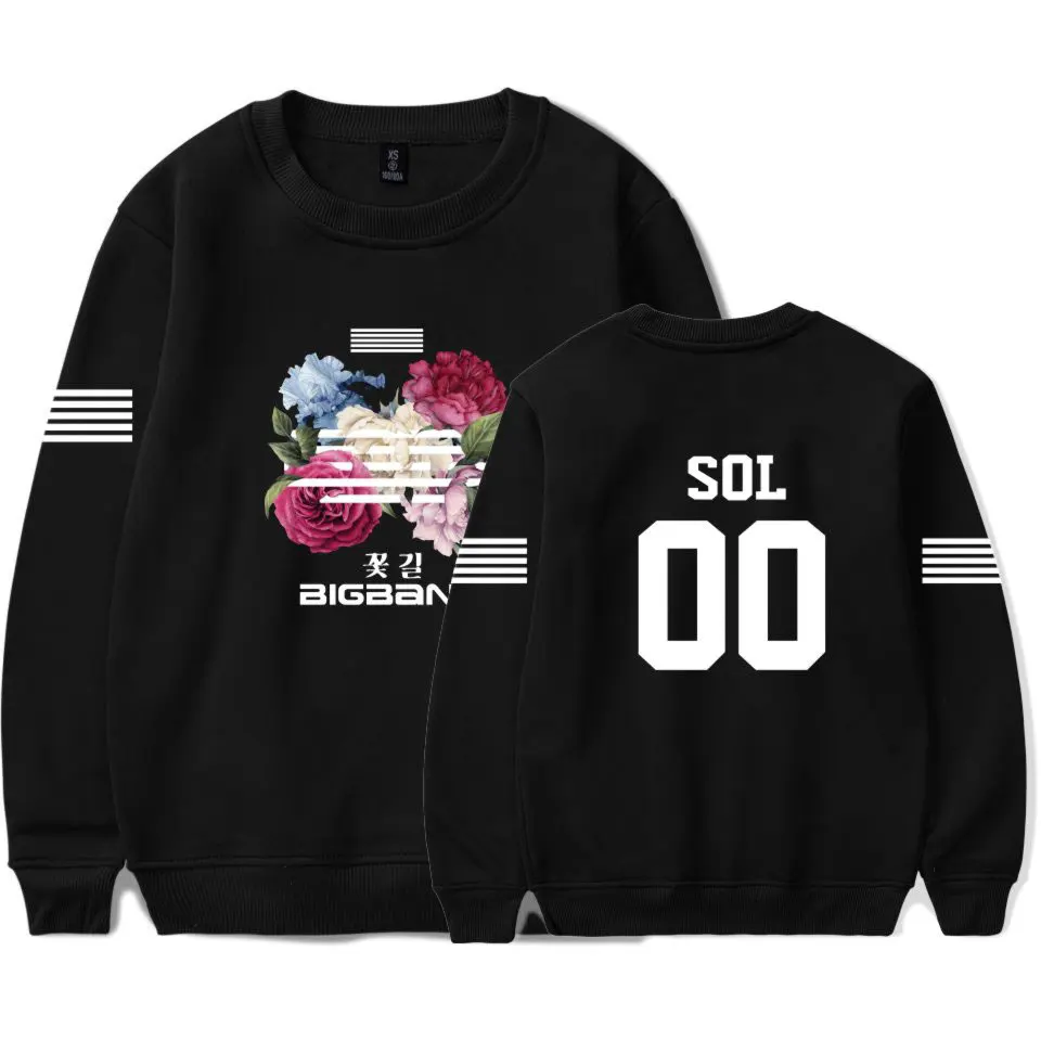 

Bigbang SOL Sweatshirts Men Women Capless Hoodies Album Flower Road Print Sweatshirts Autumn Warm Hoodie Fashion Unisex Pullover