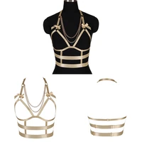 punk goth metal chain accessories harness bra fashion waist suspender belt erotic lingerie fetish bondage pole dance costume