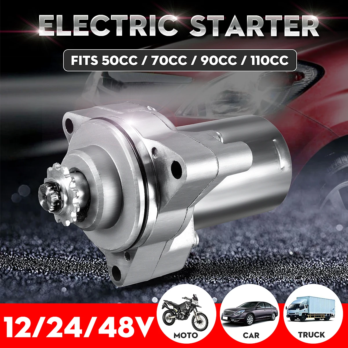 12 V-48 V 3 болта электрический стартер мотора для 50CC 90cc 110cc 4-тактный двигатель ATV Quad для Honda Kawasaki