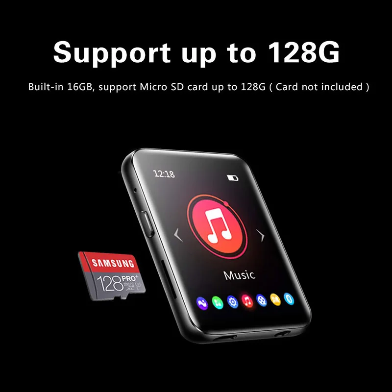 MP4-плеер Bluetooth 5.0 Built-in Динамик Сенсорный экран 1 8 дюймов Музыка MP3 Электронная