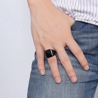 glossy square stamp mens ring simple classic punk mens wedding party ring jewelry accessories 3 color options