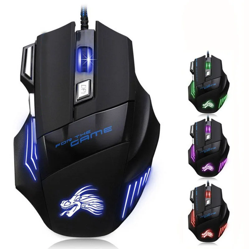 

H7 5500 DPI Professional USB Wired Gaming Computer Mouse Optical LED Lighting Mouse Gamer for Computer Overwatch PUBG Dota 2