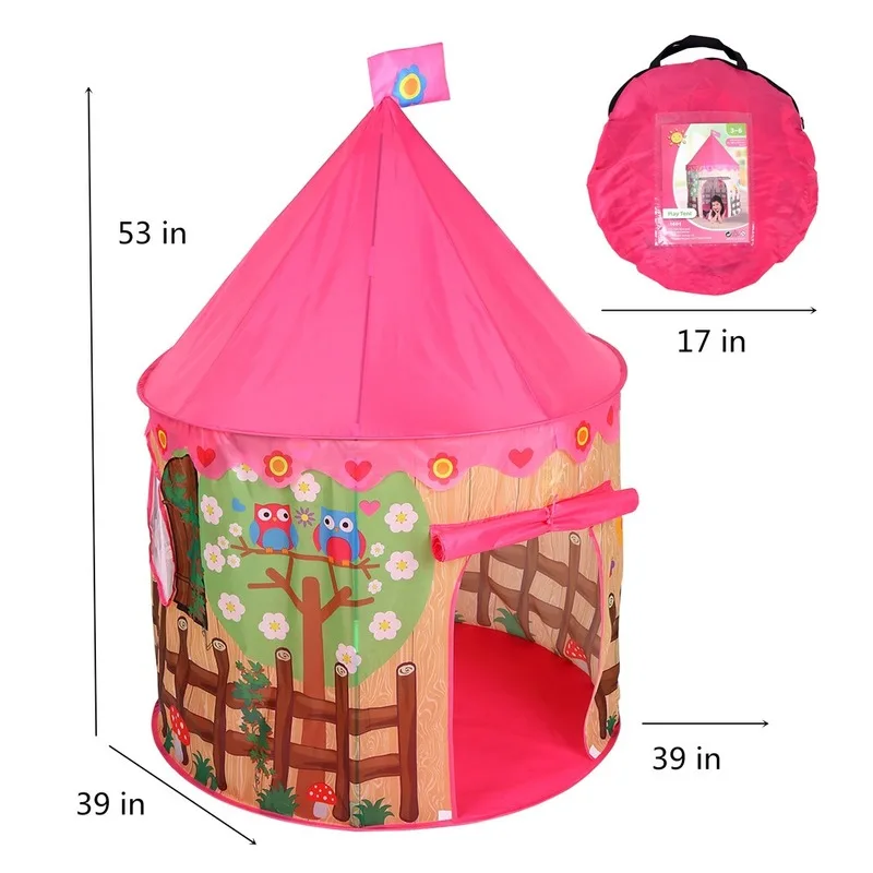 Explosive Children's Tent Cartoon Flower Bird Tree Fence Ocean Wave Ball Pool Yurt Kids Houses for Foldable | Игрушки и хобби
