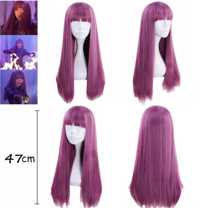 girls Anilnc Descendants 3 Evie cosplay costumes with Wig + gloves children Carnival party Jumpsuits halloween costume for kids |