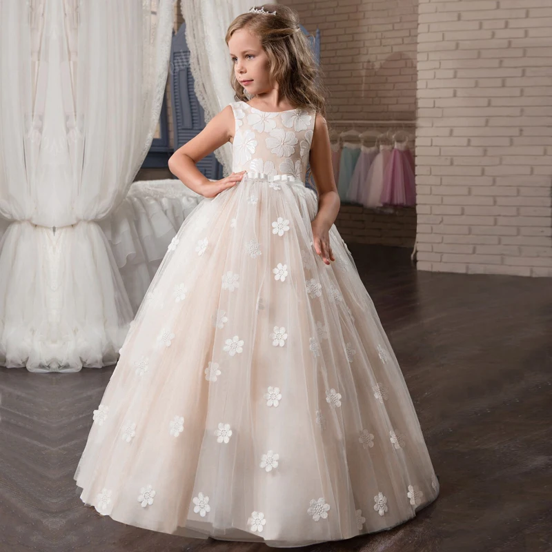 Summer Girl Dress Teenage Children Flower Wedding Baby Kids Dresses For Girls 8 9 10 12 13 14 Year Graduation Gown | Детская одежда и