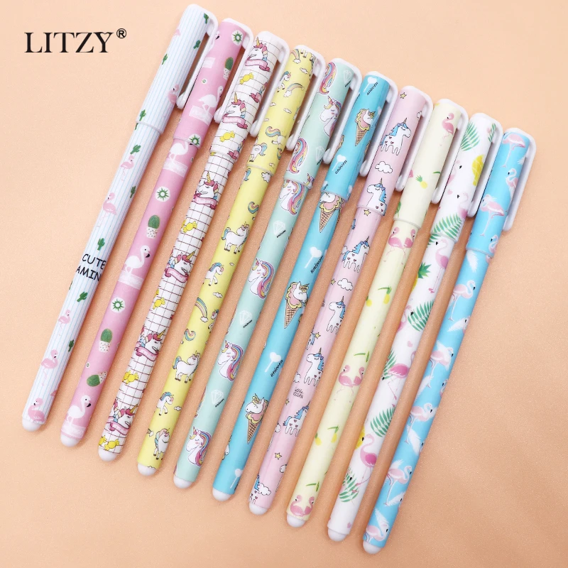 10 цветов набор ручек с единорогом школьная гелевая ручка шт./лот цветные гелевые