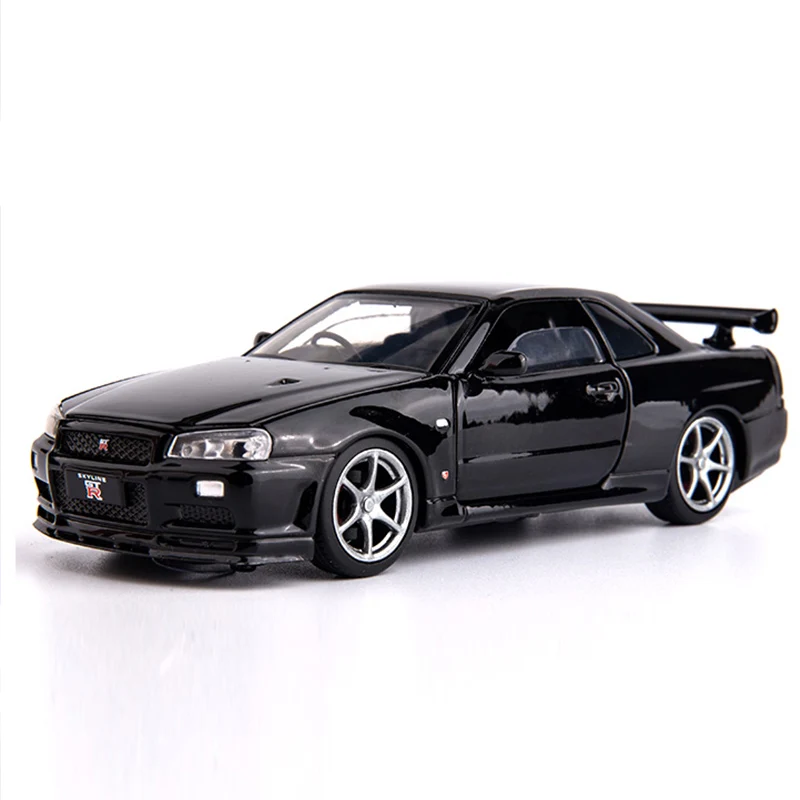Модель литая автомобиля 1:32 GTR R34 Skyline Ares Металлическая машинка из сплава игрушки